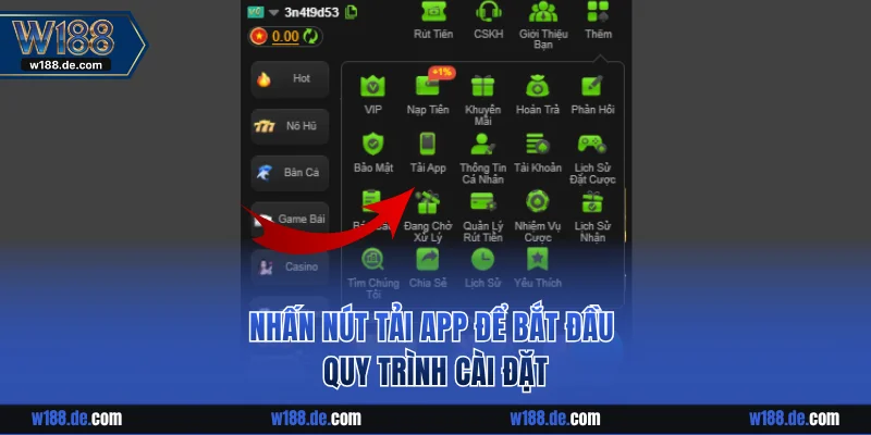 Nhấn nút Tải App để bắt đầu quy trình cài đặt