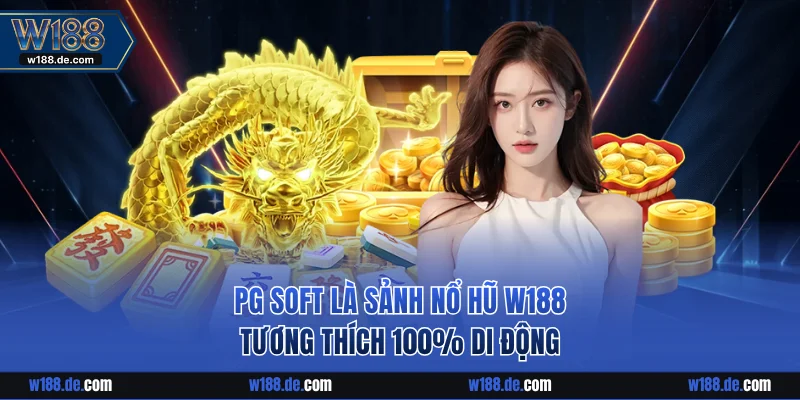PG Soft là sảnh nổ hũ W188 tương thích 100% di động